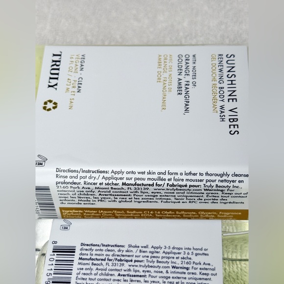 TRULY Sunshine Vibes After Shave Oil (3.1 oz) & JUMBO Body Wash (16 oz) - Picture 4 of 4